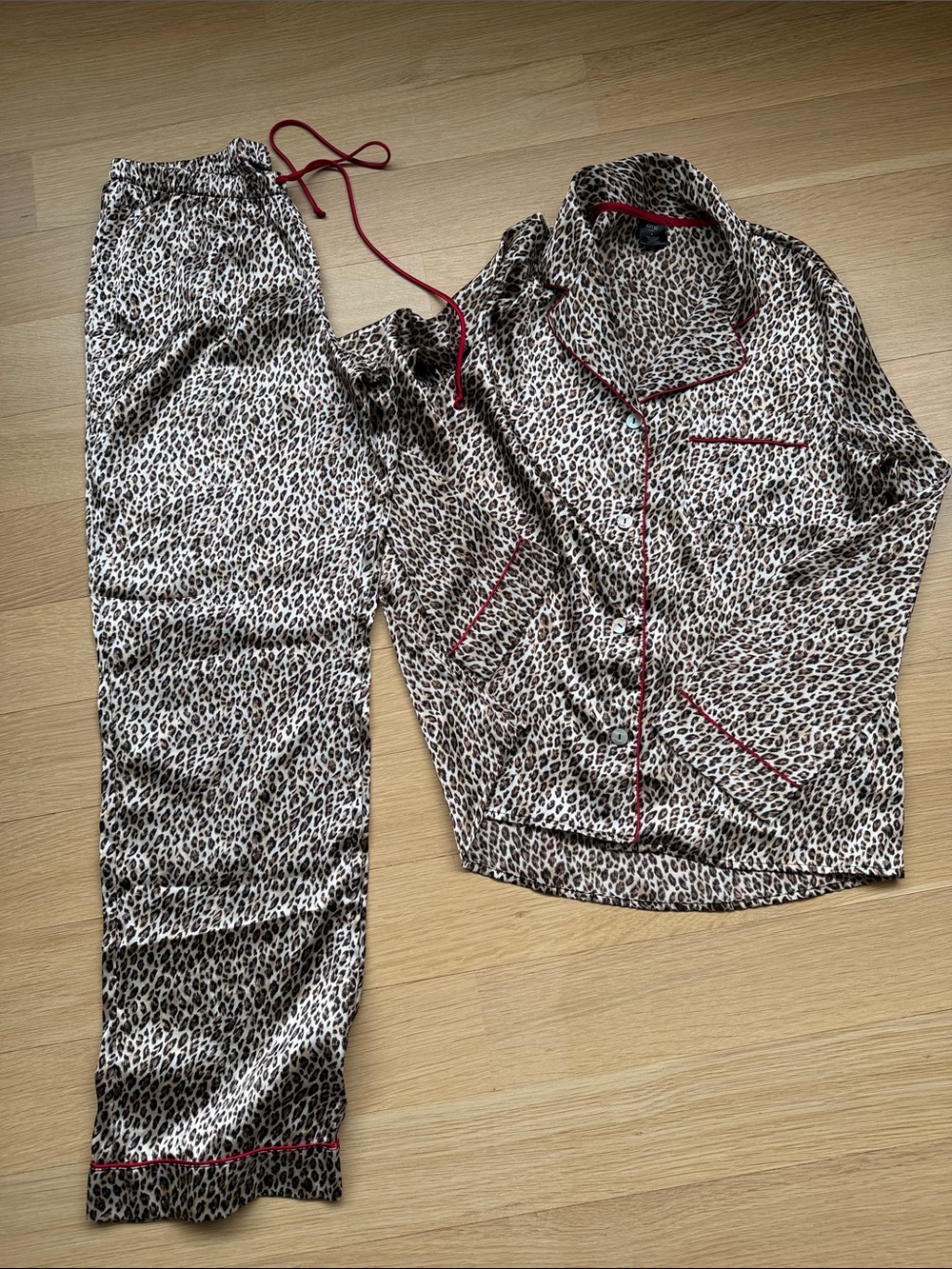 Apt. 9 Intimates Women's Animal Leopard Print Satin Pajamas Set Size Small